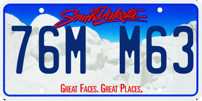 SD license plate 76MM63