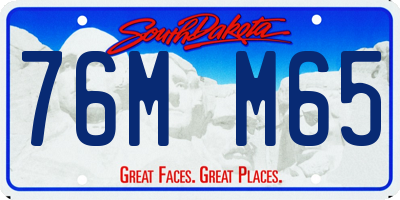 SD license plate 76MM65
