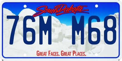 SD license plate 76MM68