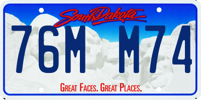 SD license plate 76MM74