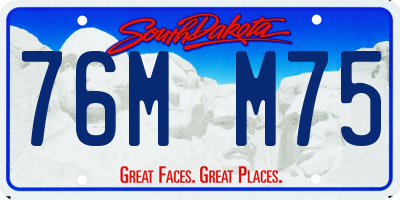 SD license plate 76MM75