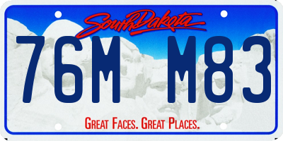SD license plate 76MM83