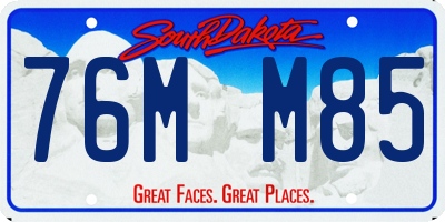 SD license plate 76MM85
