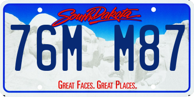 SD license plate 76MM87