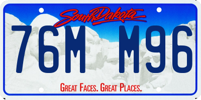 SD license plate 76MM96