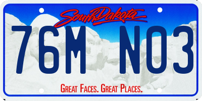 SD license plate 76MN03