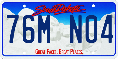 SD license plate 76MN04