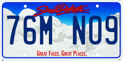 SD license plate 76MN09