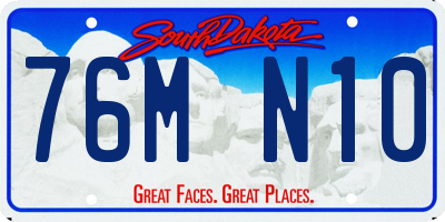 SD license plate 76MN10
