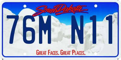 SD license plate 76MN11