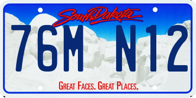 SD license plate 76MN12
