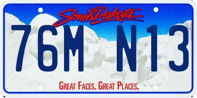 SD license plate 76MN13