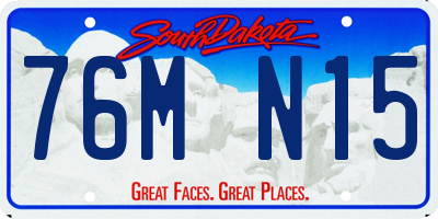 SD license plate 76MN15