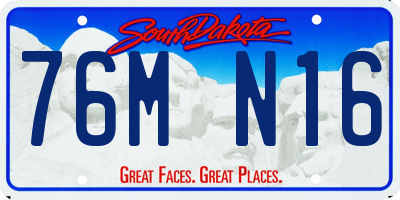 SD license plate 76MN16
