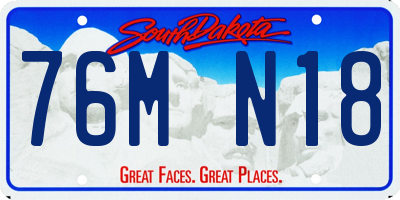 SD license plate 76MN18