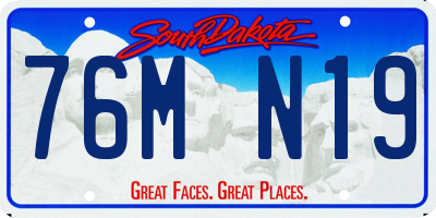 SD license plate 76MN19