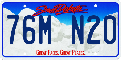 SD license plate 76MN20