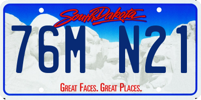 SD license plate 76MN21