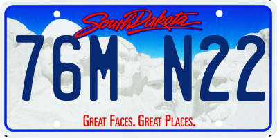 SD license plate 76MN22