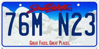 SD license plate 76MN23
