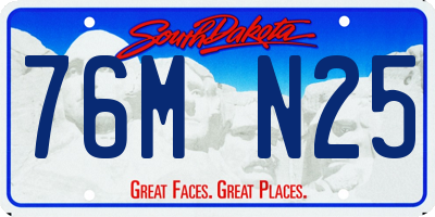 SD license plate 76MN25