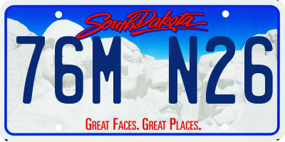 SD license plate 76MN26