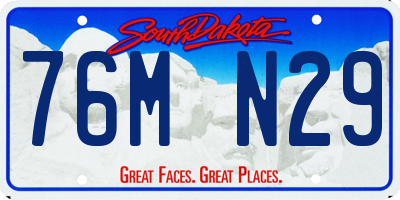 SD license plate 76MN29