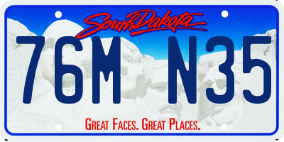 SD license plate 76MN35