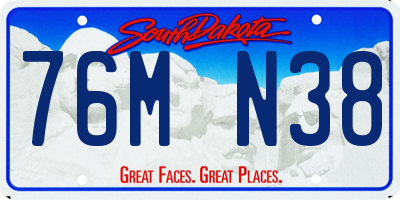 SD license plate 76MN38