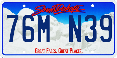 SD license plate 76MN39