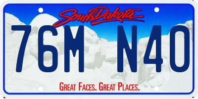 SD license plate 76MN40