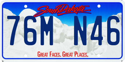 SD license plate 76MN46