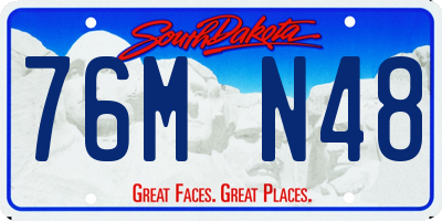 SD license plate 76MN48