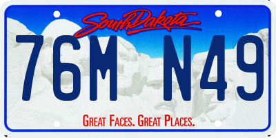 SD license plate 76MN49