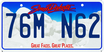 SD license plate 76MN62