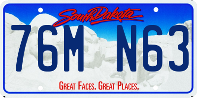 SD license plate 76MN63