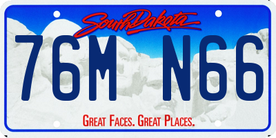 SD license plate 76MN66