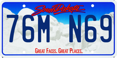 SD license plate 76MN69