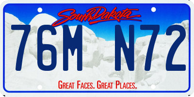 SD license plate 76MN72