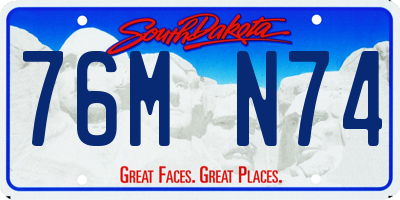 SD license plate 76MN74