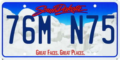 SD license plate 76MN75