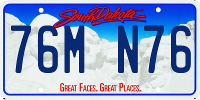 SD license plate 76MN76