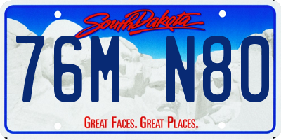 SD license plate 76MN80