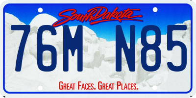 SD license plate 76MN85