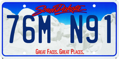SD license plate 76MN91