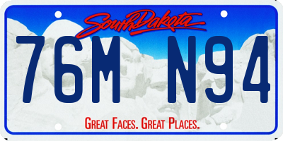 SD license plate 76MN94
