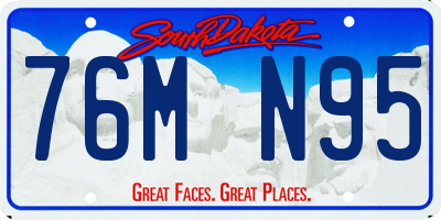 SD license plate 76MN95
