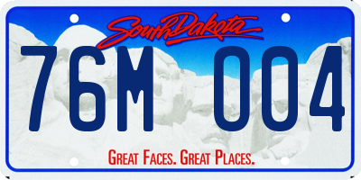 SD license plate 76MO04