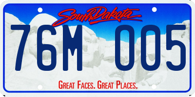 SD license plate 76MO05