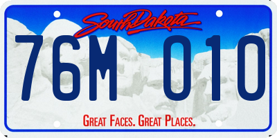 SD license plate 76MO10